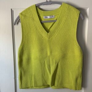 Zara Lime Green Sweater Vest